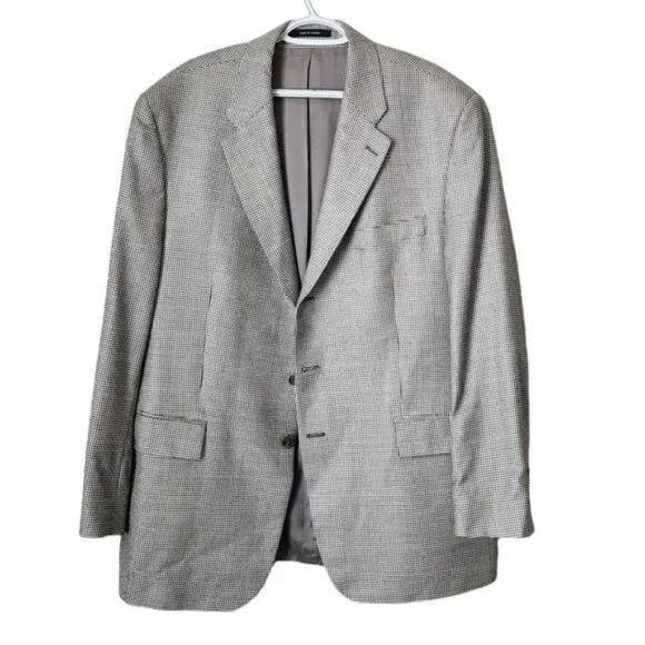 RALPH LAUREN VINTAGE houndstooth silk wool blazer Sport Coat heritage quiet luxu